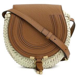 Chloe Marcie basket crossbody bag raffia Tan